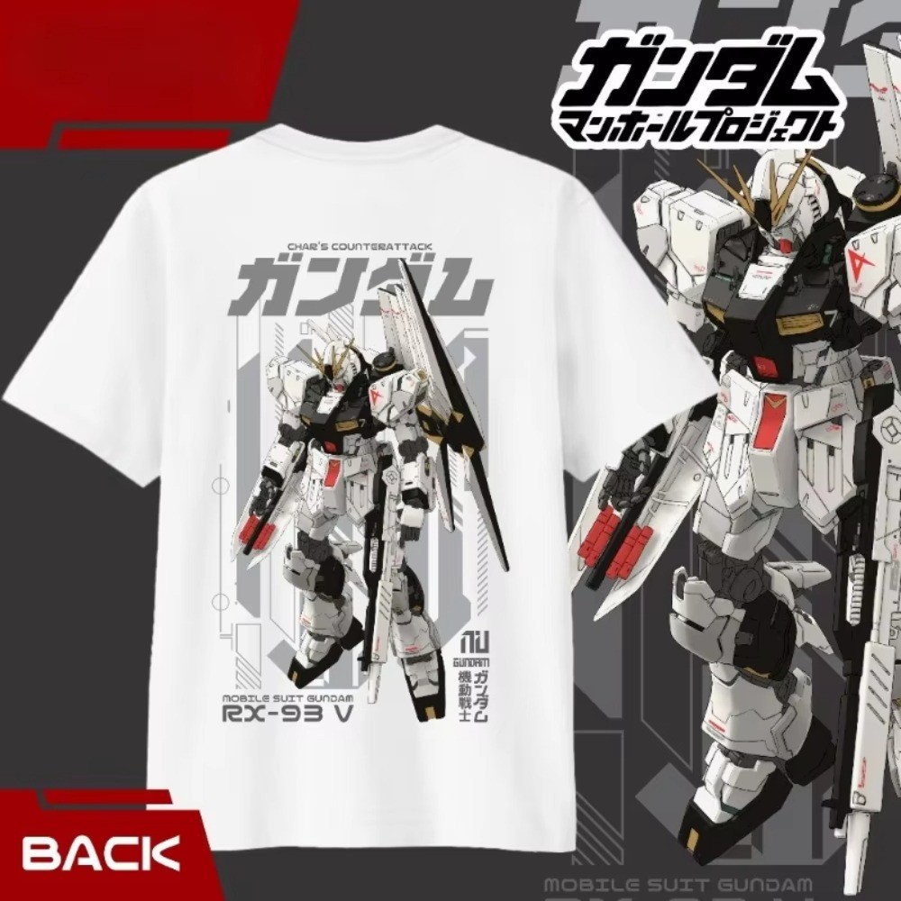 Men's RX-93 T-SHIRT NU GUNDAM CHAR'S COUNTER ATTACK Non Official Cotton 30's Premium Children Teens
