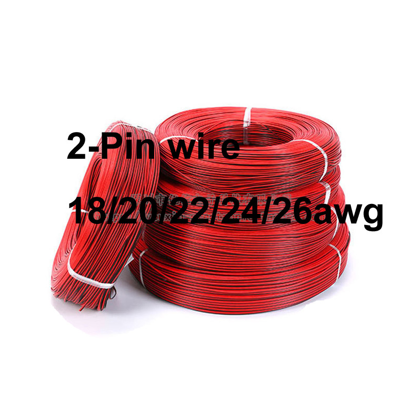 100m UL2468 Doubling Wire 18AWG 20AWG 22AWG 24AWG 26AWG Black&Red 2-Pin Tinned copper wire solder ca