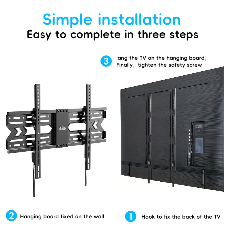 TV Wall Mount Bracket for 32-75 Inch LED LCD OLED Plasma Fat Screens VESA 150x100mm/600x400mm, Max