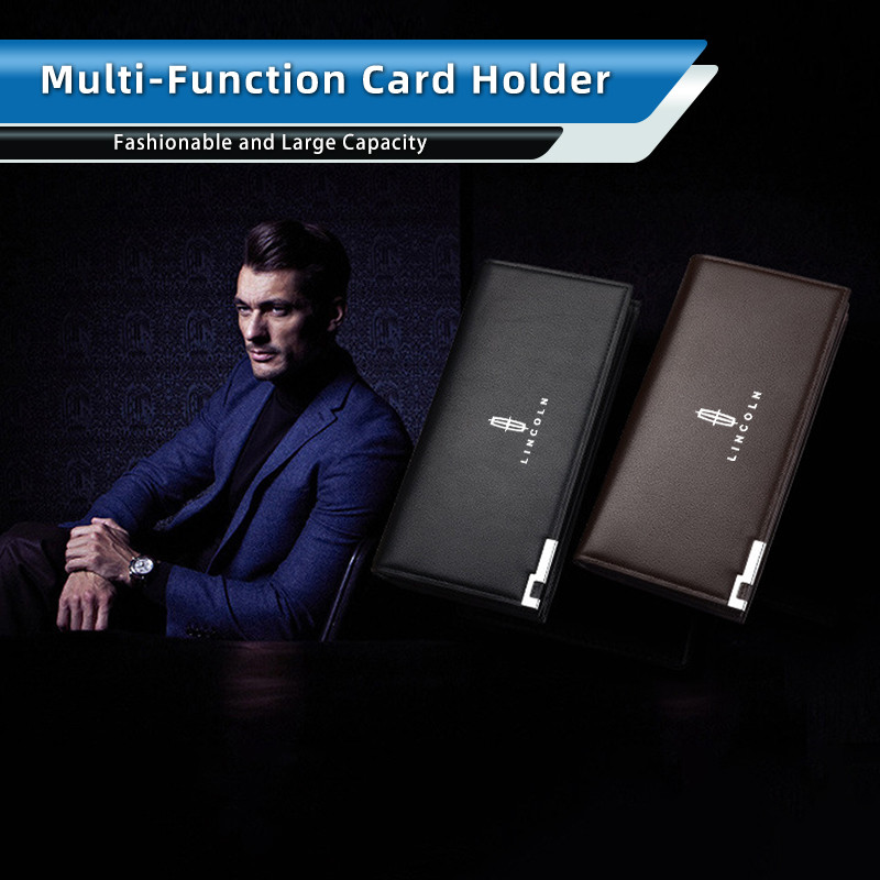 Mens Wallet Long Purse Leather Clutch Large Business Handbag Multi Functional Coin Purse For Lincoln