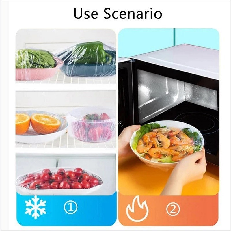 Disposable Food Cover Plastic Food Grade Fruit Vegetable Storage Bag Elastic Food Bowl Covers