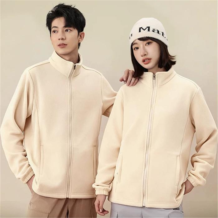 jaket autumn casual jaket polar polos musim dingin tebel pria polos Oversize Jaket Bulu Domba Pria