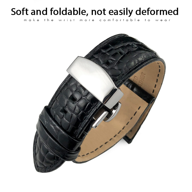 19mm 20mm 21mm 22mm Genuine Leather Watchband Fit for Omega Seamaster 300 De Ville Tissot Longines