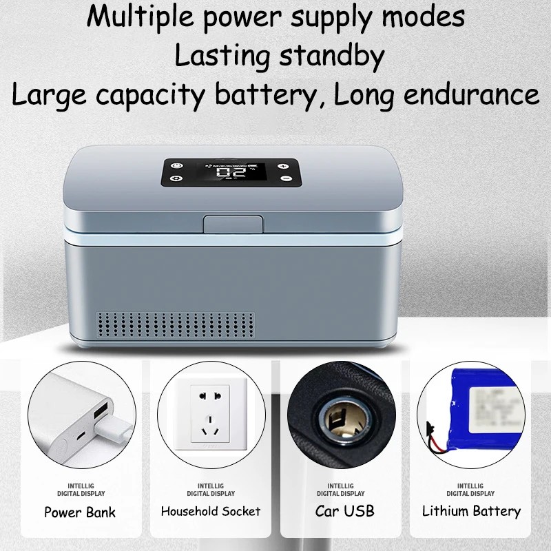 PORTABLE CAR HOME SMALL INSULIN REFRIGERATION BOX RECHARGEABLE MINI FRIDGE COOL BOX COOLER FOR DRUG
