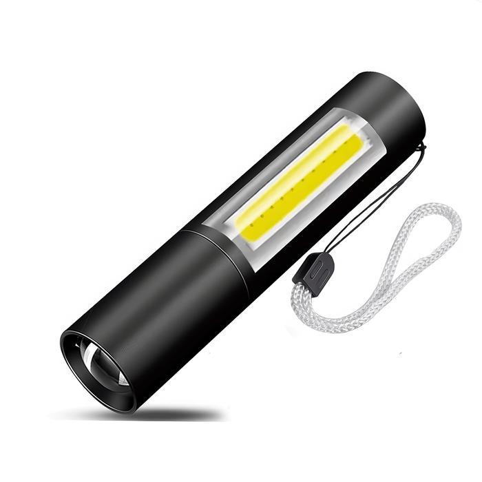 Suksestech Senter Mini Aluminium LED COB 3 Mode Cahaya Terang Senter-510