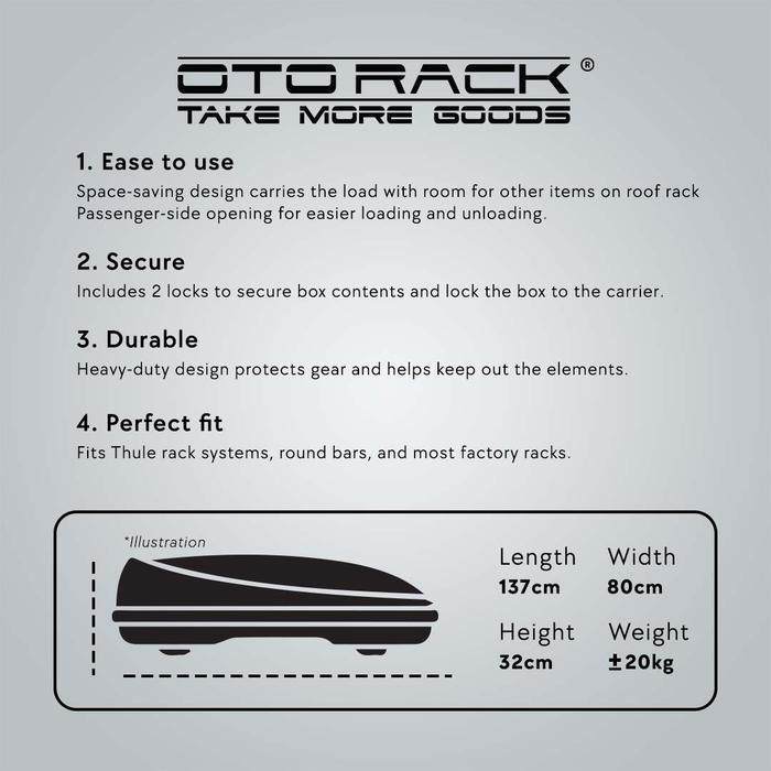 OTOPROJECT - ROOF BOX OTORACK ADVENTURE GLOSSY WHITE BOX BAGASI ATAS MOBIL