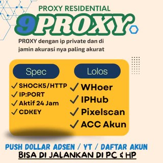 Premium Private Proxy 9Proxy Super Cepat Socks5