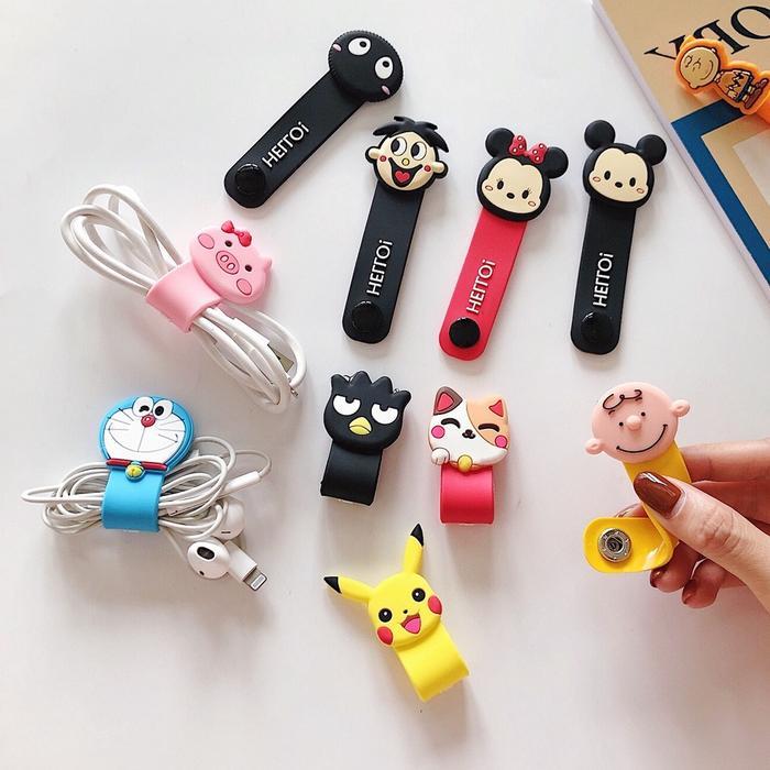 Cord Holder Cable Binder Klip 3D Penjepit Kabel / Pengikat Kabel Karakter Elastis Ah066
