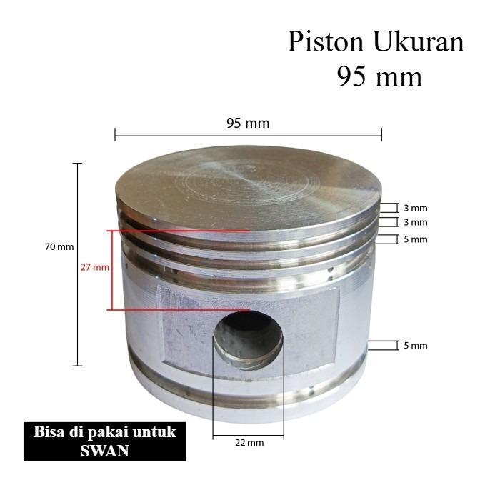Paket Piston + Ring Piston Kompresor Ukuran 95 mm