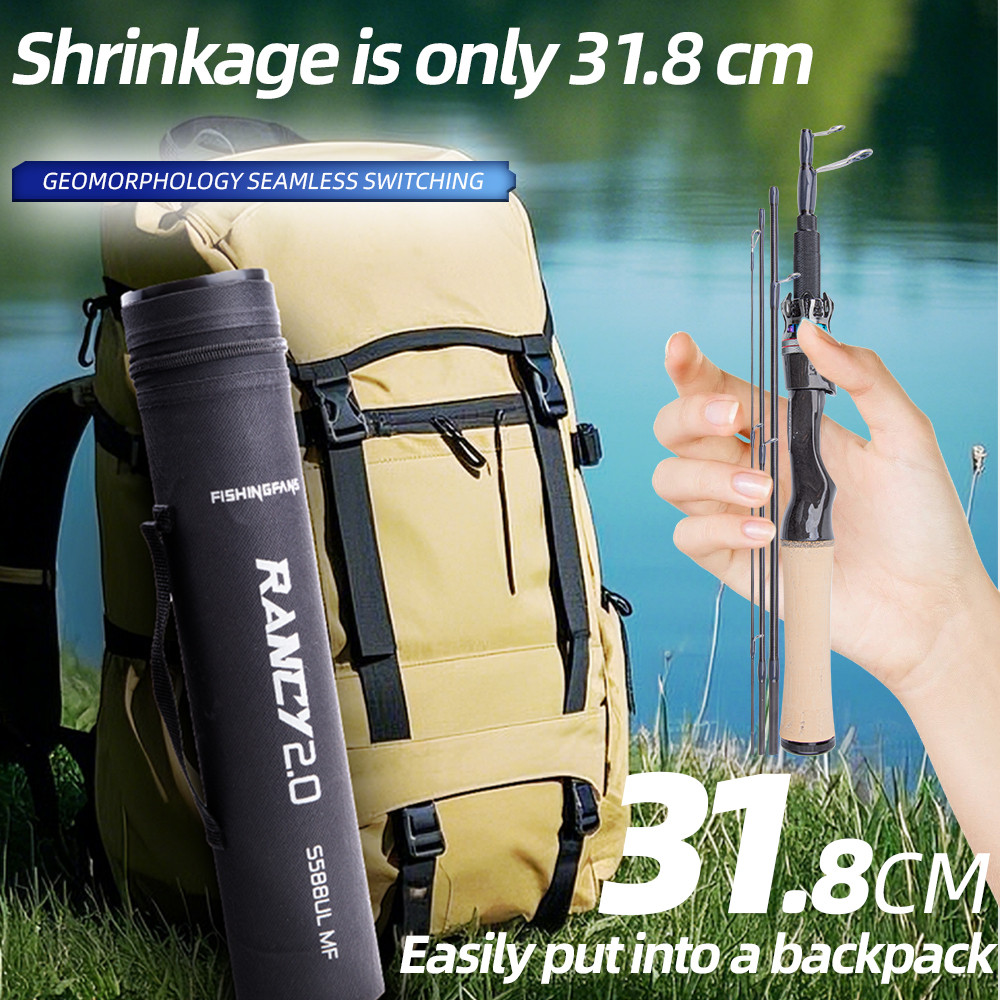 FISHINGFANS Portable Telescopic Position adjust size Fishing Rod UL Carbon Fiber FUJI F GUIDE