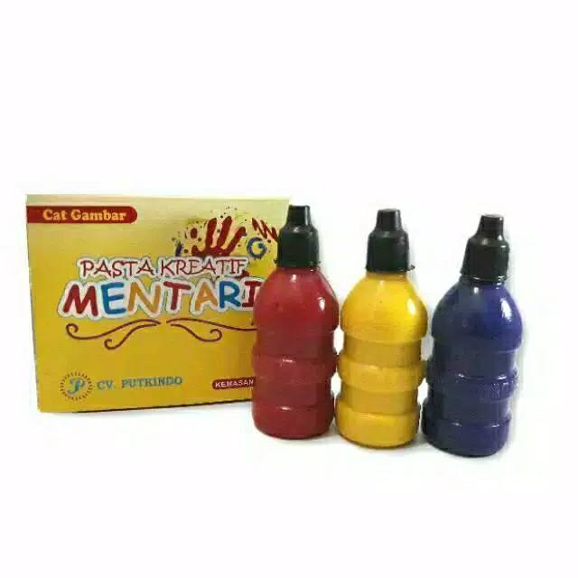 Isi 3 Botol Pasta Kreatif Anak Merk Mentari/ Cat Gambar/ Finger Painting/ Cat Air Kayu