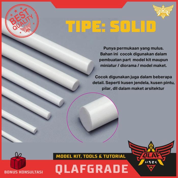 Pla Beam Round Solid - plastic pla plate bulat padat pejal bundar custom model kit plastik lem