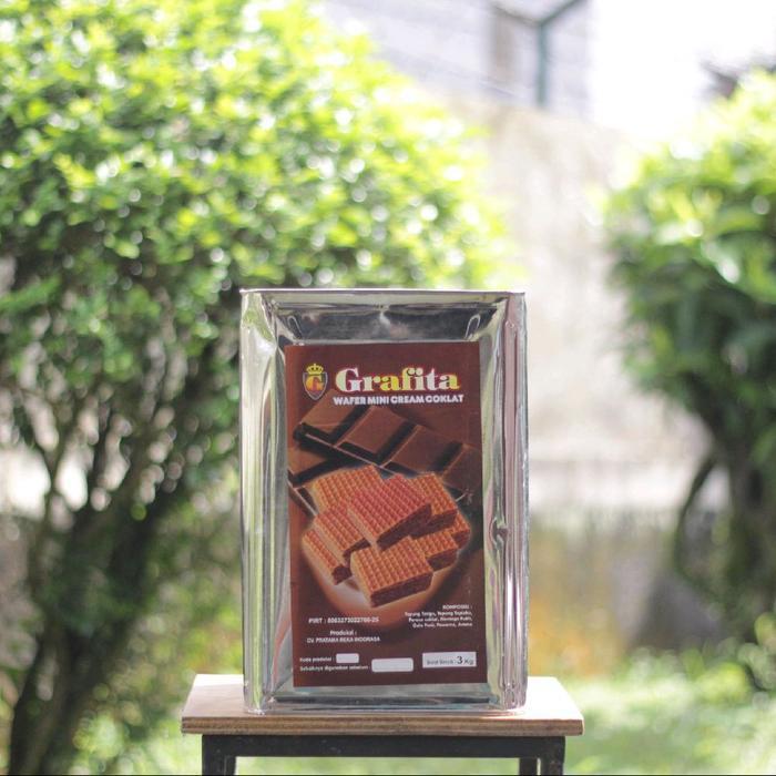 Wafer Mini Coklat Grafita Blek 3Kg // Cemilan Wafer Coklat