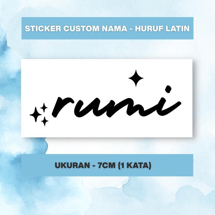 Sticker Nama aesthetic huruf latin untuk Laptop - Stiker decal custom nama latin sticker mobil motor