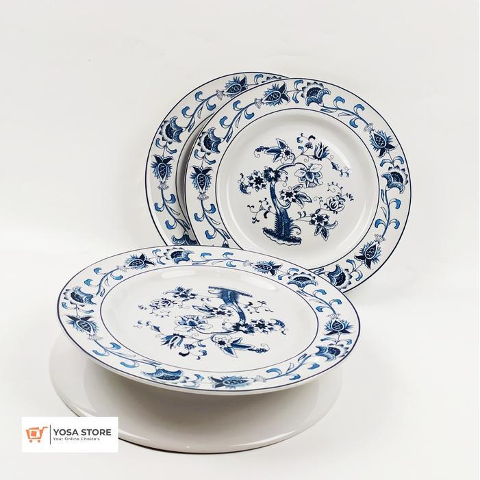 Piring Keramik Saji Ceper Besar 27cm Motif Ming Klasik 4 Pcs