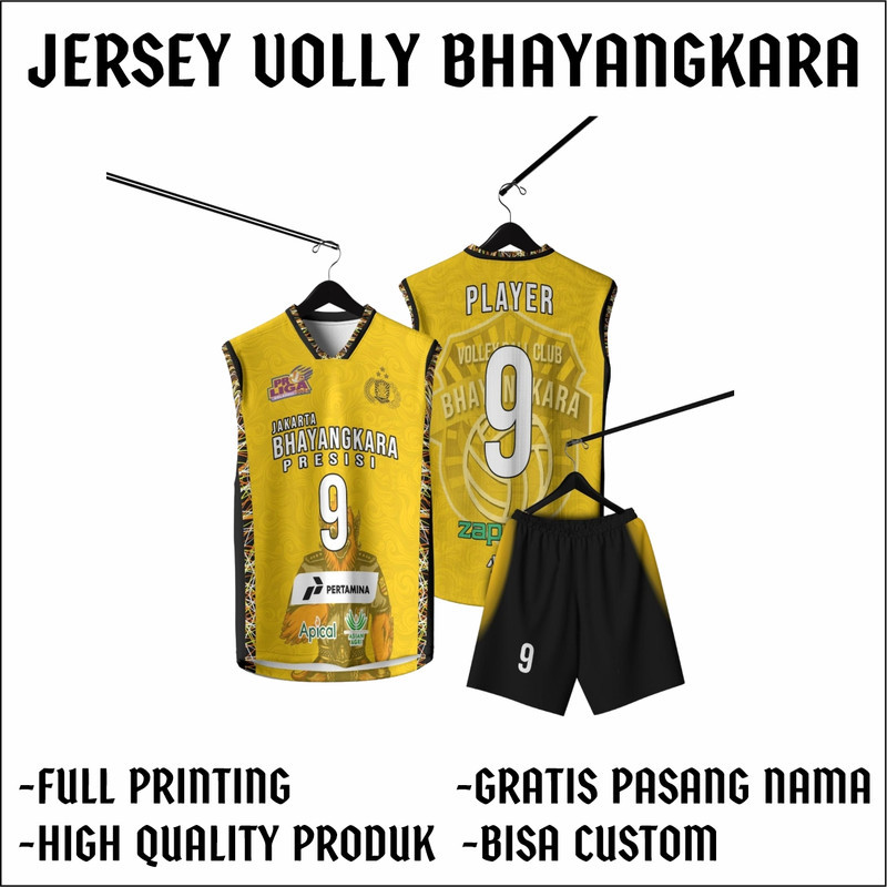 JERSEY VOLLY PUTRA BHAYANGKARA 2024 GRATIS PASANG NAMA DAN NOMOR FULL PRINTING