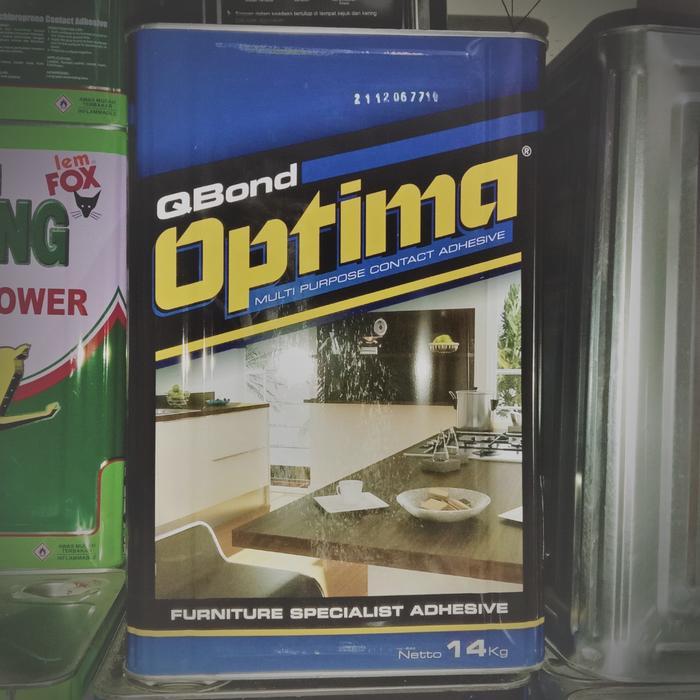 Promo Qbond Lem Optima Biru Blek 14Kg Lem Kuning Blek Untuk Furniture Specialist Adhesive Netto 14Kg