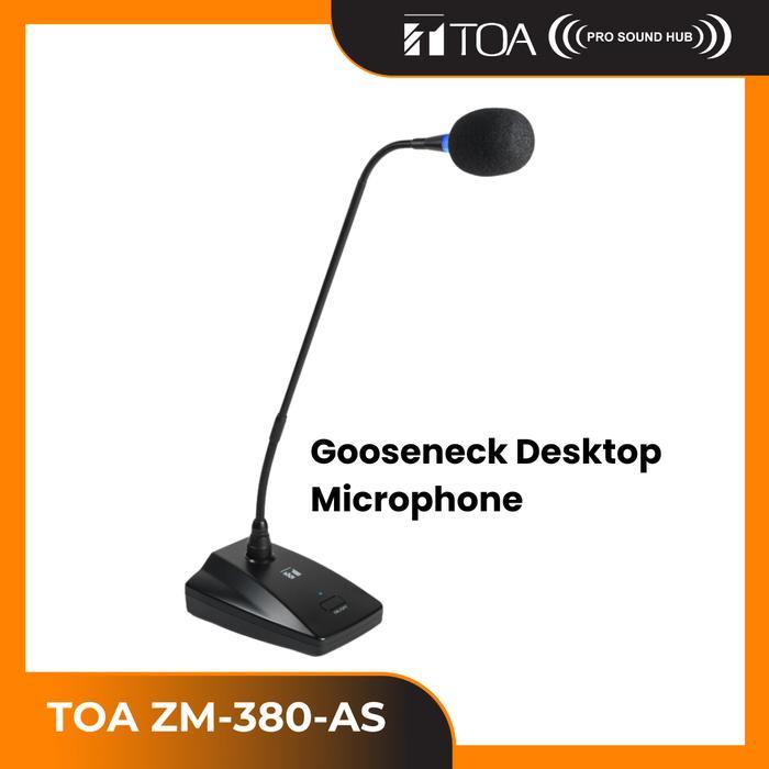 TOA ZM-380-AS ZM380AS ZM380 MIC MIMBAR PODIUM MEJA PIDATO GOOSENECK CONDENSER MICROPHONE PHANTOM