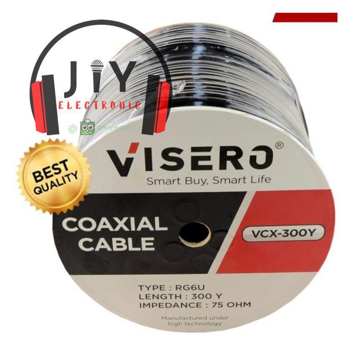 Kabel Parabola Kabel Coaxial Rg6 Rg6U Rg 6U 750 Ohm 300 Yard Visero