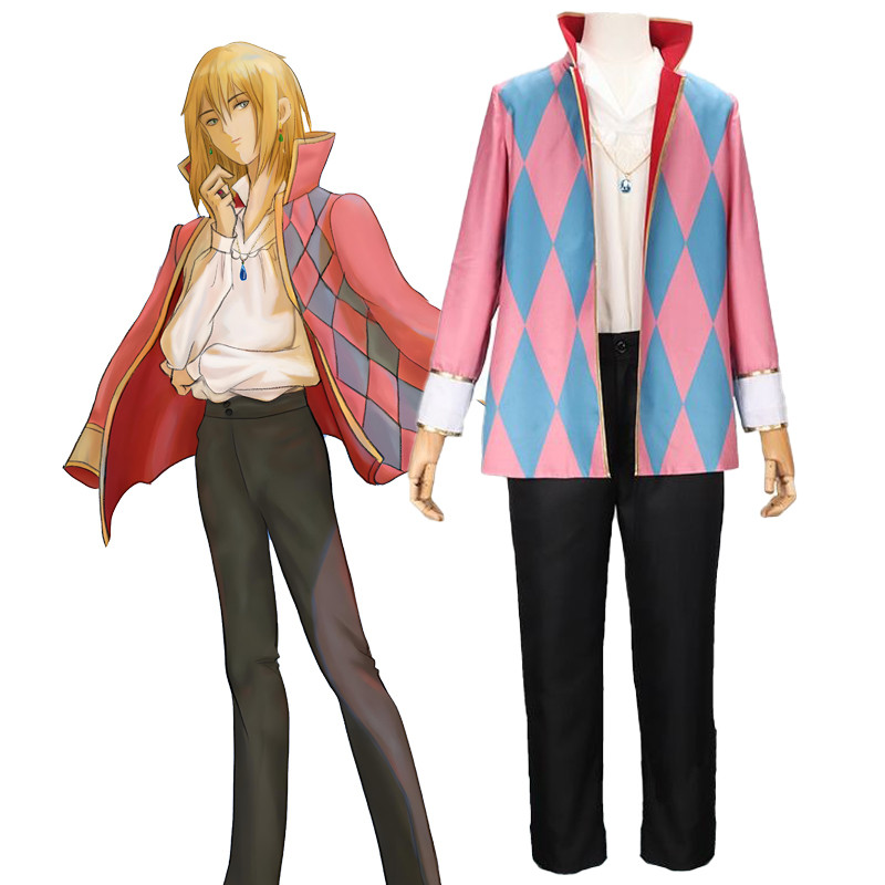 Howl Cosplay Costume Anime Howl'S Moving Castle Cosplay Uni Jacket Pants Shirt Necklace Full Set