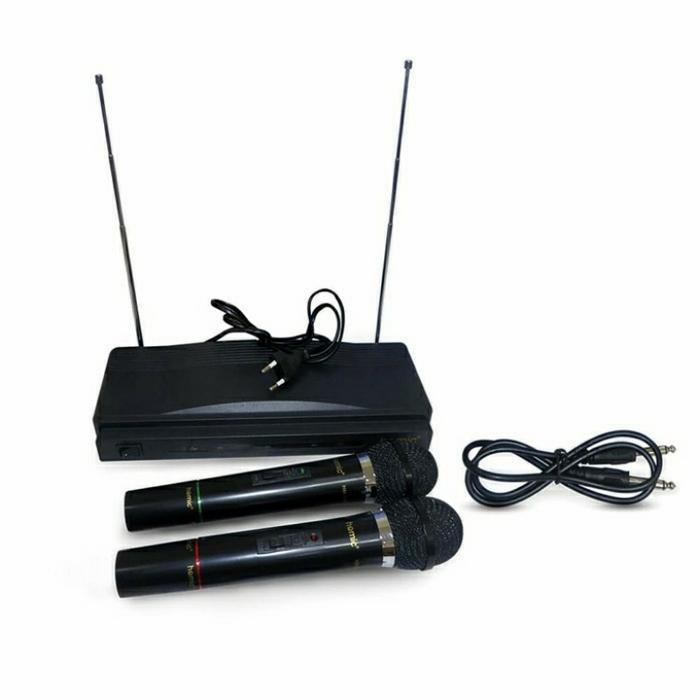 MIC HOMIC HM-306 DOUBLE MICROPHONE/MIC TANPA KABEL/MICROPHONE WIRELESS