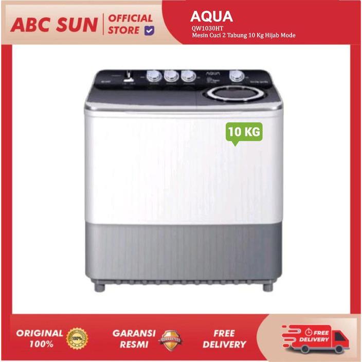 AQUA QW1030HT Mesin Cuci 2 Tabung 10 Kg Hijab Series