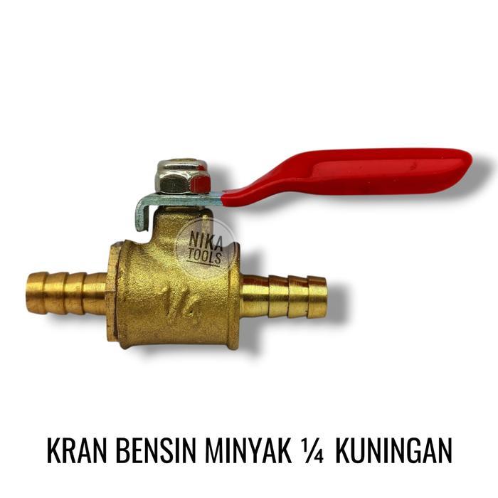 Kran Minyak Bensin Kuningan 1/4"