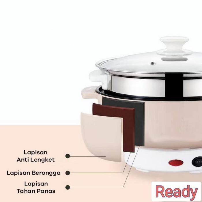 Philips - Panci Listrik Portable Panci Pemanas Electric Mini Multifungsi Anti Lengket Free Kukusan