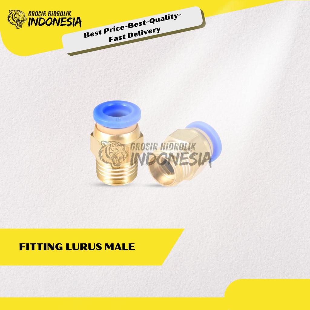 MPC 08 - M5 FITTING LURUS MALE PNEUMATIC SLIP LOCK SELANG 8MM DRAT M5