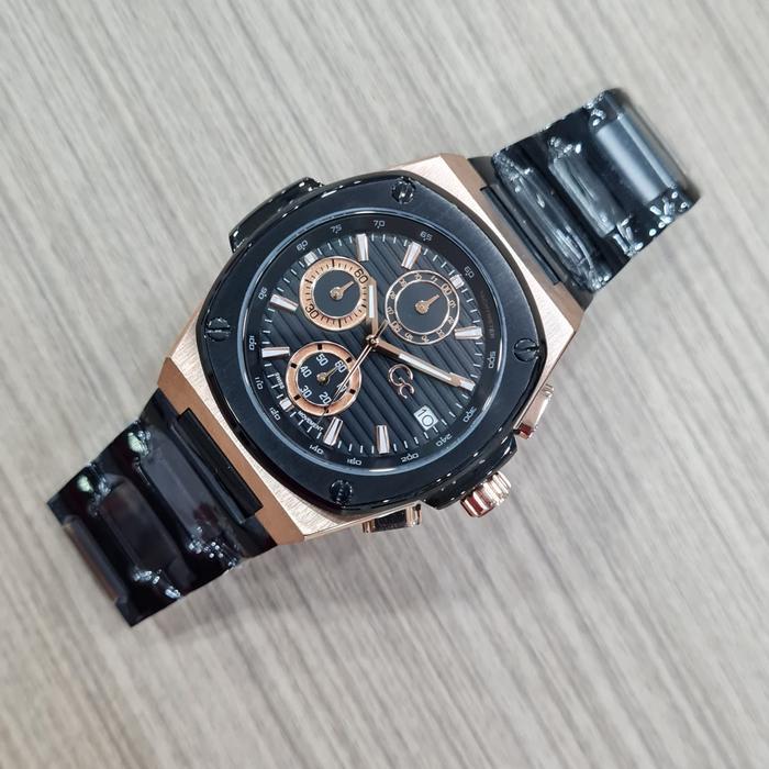 Jam Tangan Pria Gc Colection Y99001G2 Stainles Blue Dan Black