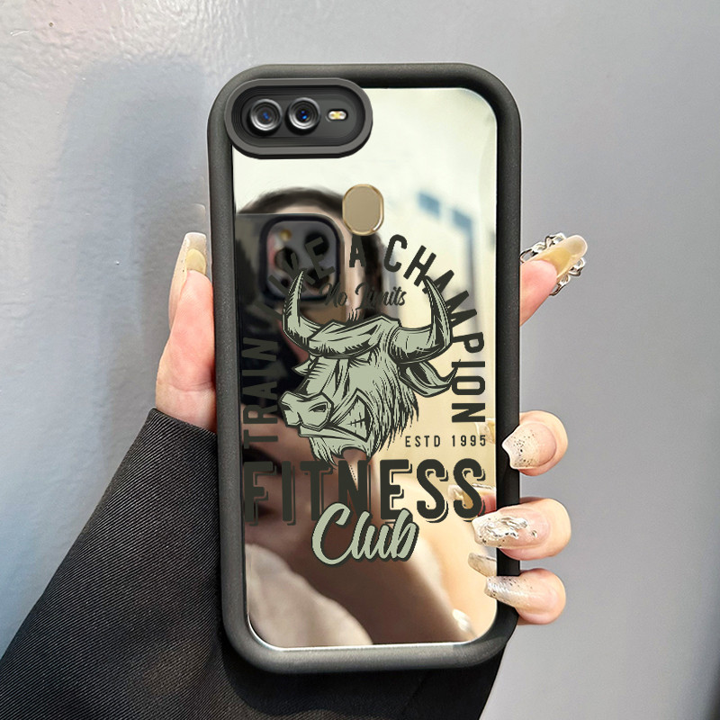 Casing Hp Untuk OPPO A7 OPPO A5s OPPO A12 OPPO A12S A11k Case shio Sapi yang marah Mirror Kasing sil