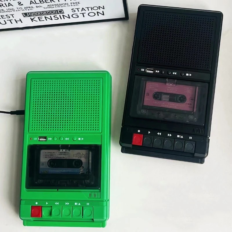 Multifunction Portable Cassette Tape Recorder Wireless Bluetooth Speakers Support USB MP3 Retro