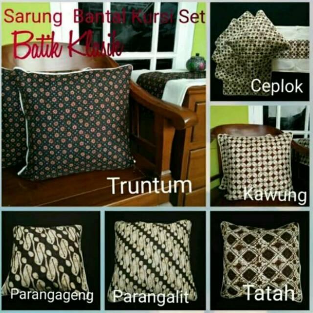 Sarung Bantal Kursi Set Batik Klasik