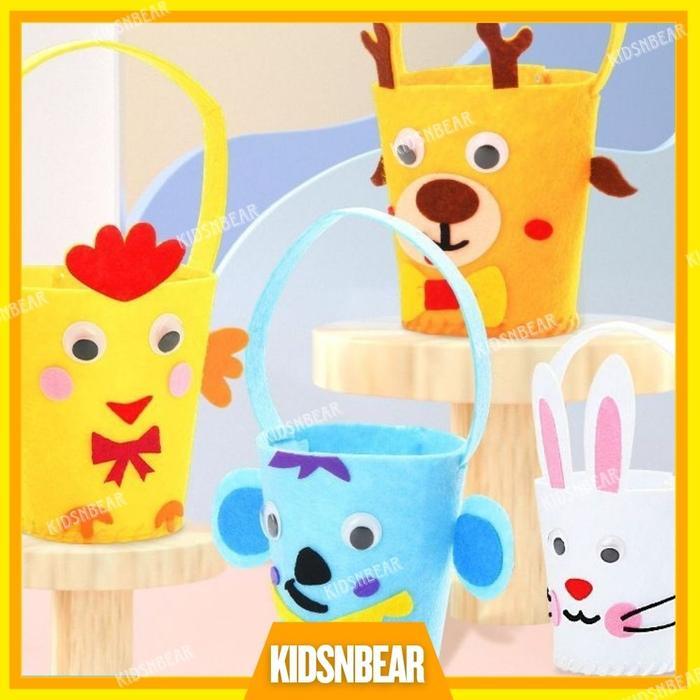 [KIDSANDBEAR] - Mainan Edukasi Anak - Mainan DIY - DIY Craft - DIY Tas Keranjang hewan - Tas