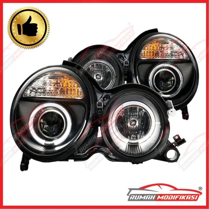 HEADLAMP - BENZ W210 1999-2000 - SONAR - PROJECTOR - ANGELEYES - BLACK