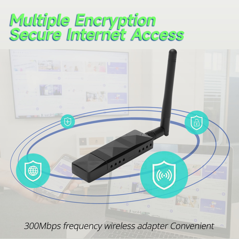 Kali Linux Wi-Fi Dongle RT5572 Chipset Dual Band 300Mbps Wireless USB WiFi Adapter Network Card With