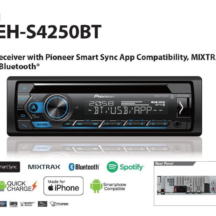 pioneer car head unit 1din bluetooth deh4250bt