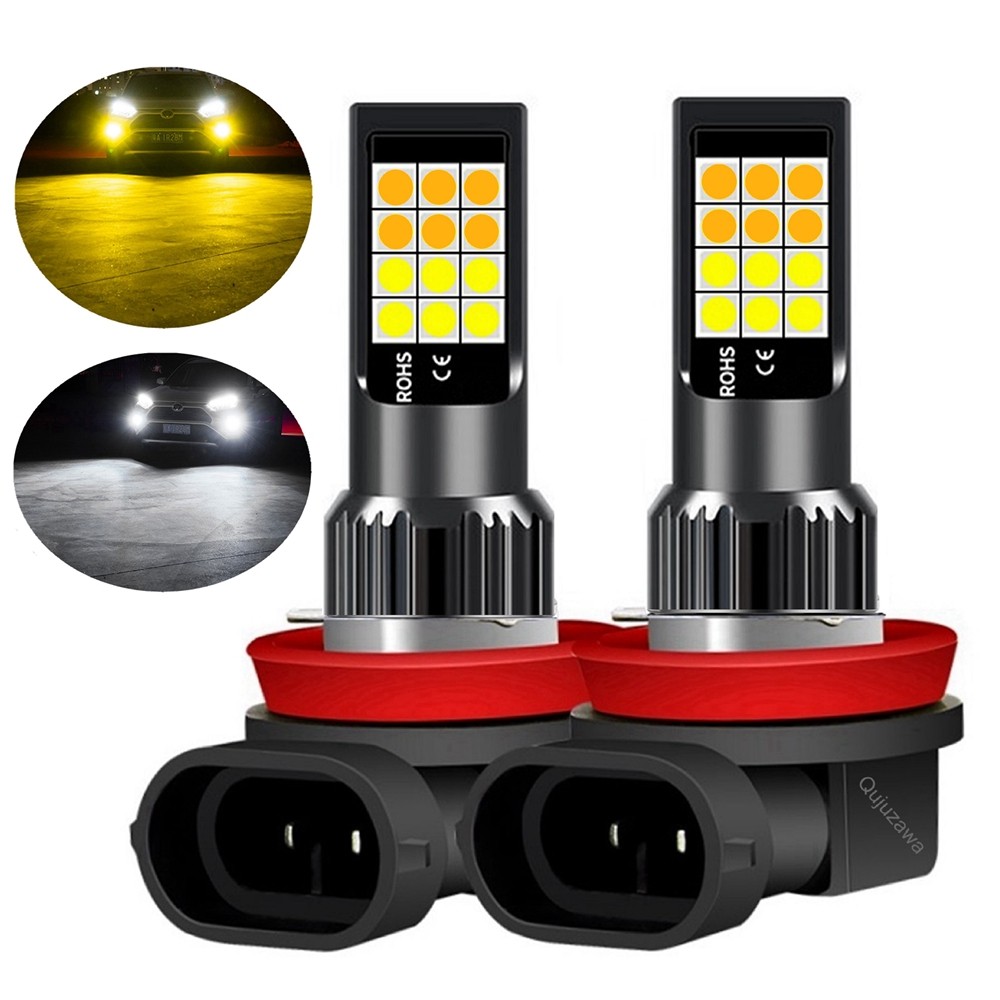 2 Buah Warna Ganda H11 H8 9006 HB4 881 H27 Kualitas Tinggi 3030 LED Lampu Kabut Otomatis Lampu Kabut