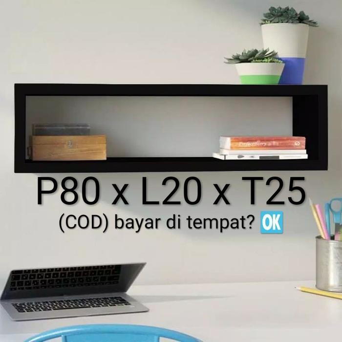 Rak dinding kubus persegi panjang Besi Putih