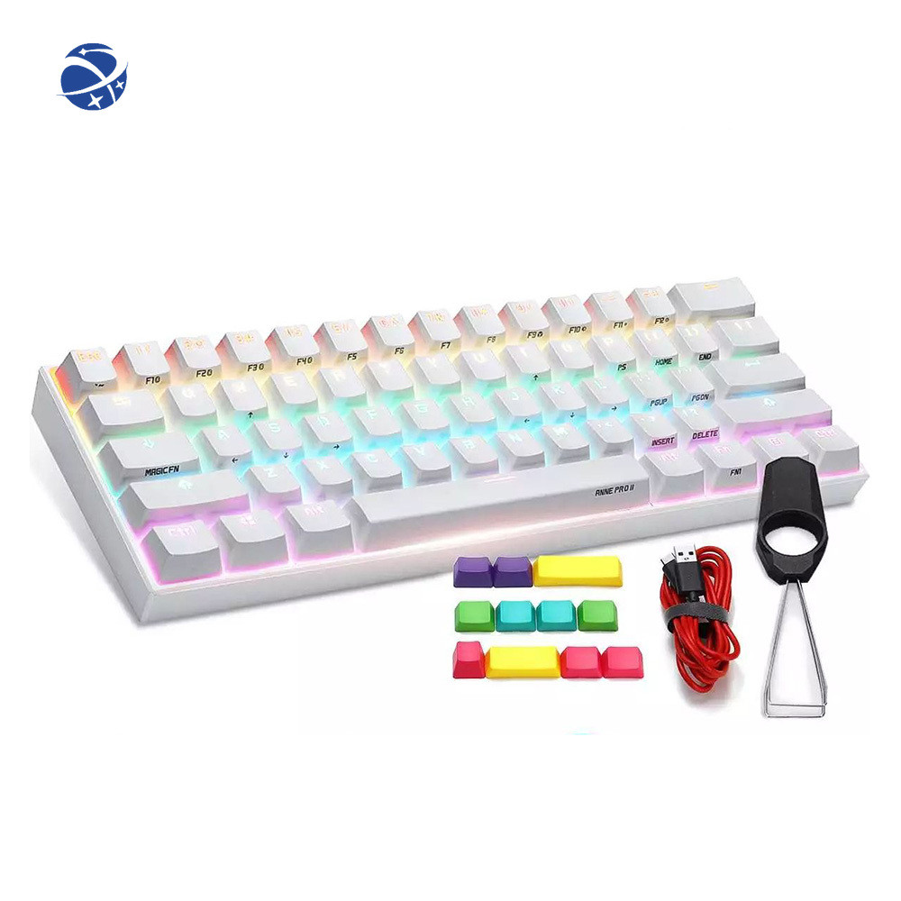 PROMO   YYHC BT Wired Two Mode 60% Gateron Switch RGB Gaming Anne Pro 2 Mechanical Keyboard NXIQY TE