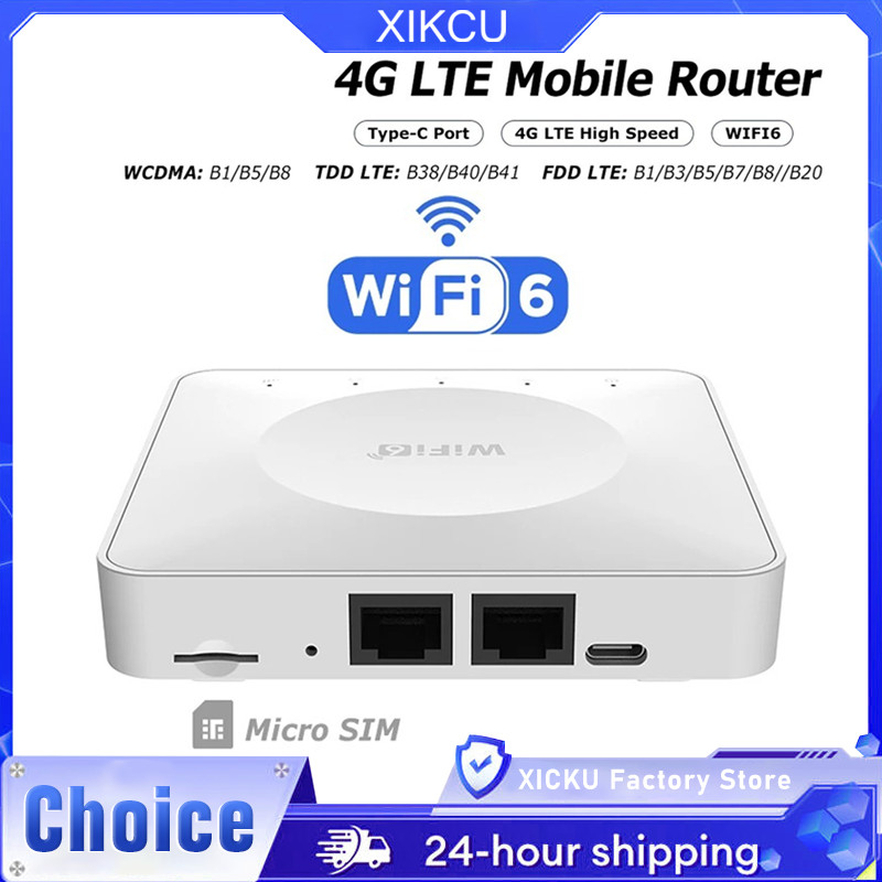 4G LTE Router WiFi 6 SIM Card Modem Support 32 Device Connections Mobile Wireless Router Typc-C
