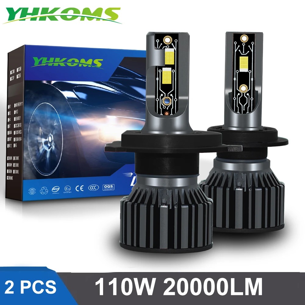 YHKOMS Car Lights H4 LED H7 20000LM H11 LED Lamp for Car Headlight Bulbs H1 H9 9005 9006 HB3 HB4