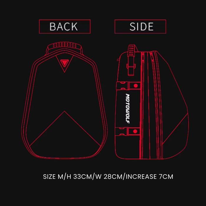 Motowolf Tas Belakang Motor Hard Shell Tail Bag Tas Helm Multi Fungsi