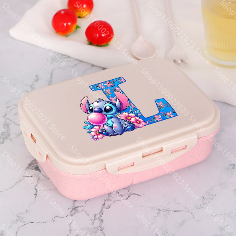 Stitch Girls Boys Cartoon Lunch Boxes Student Plastic Portable Bento Box Insulated Lunch Box Kids