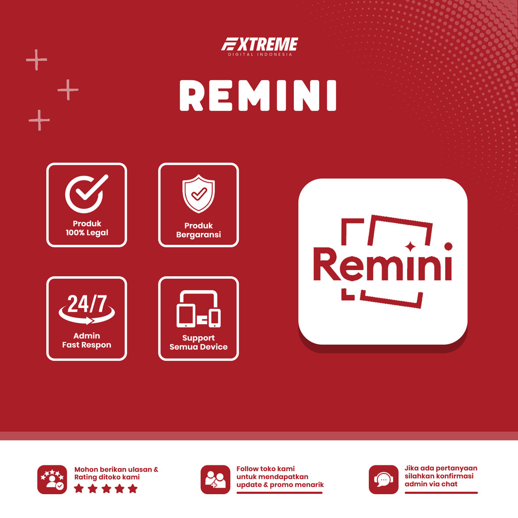 Remini Pro 1 Bulan | Enhance Foto & Video