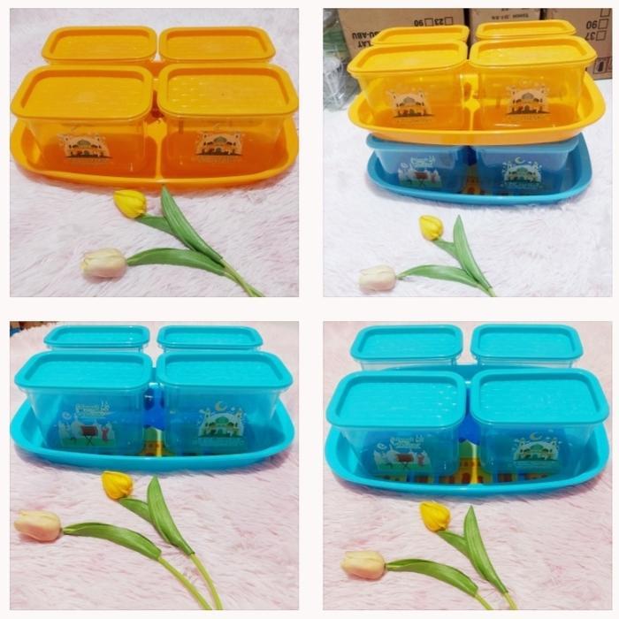 Toples lebaran 1 set+nampan/toples kue kering lebaran/toples plastik
