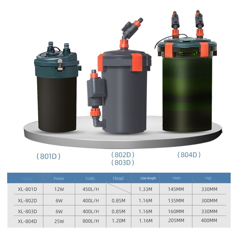 Xilong-External Fish Tank Filter Pump, External Barrel, Silent Grass Tank Filter, XL802D803D804D