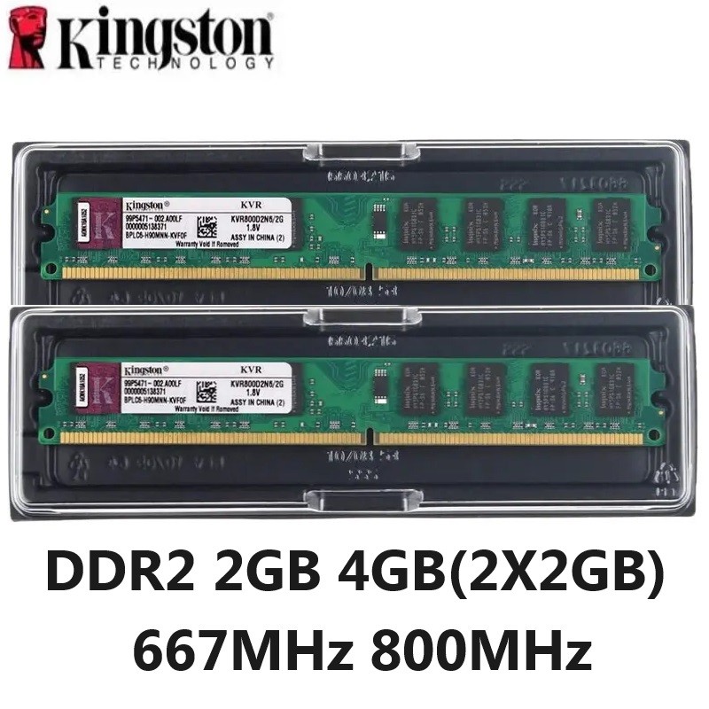 Kingston Memoria Ram Ddr2 2Gb 4Gb(2X2Gb) Kit Dimm Memory Ram Computer Desktop 667Mhz 800Mhz Pc2-5300