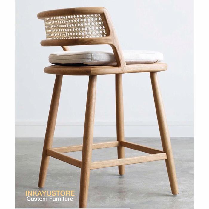 Kursi cafe bar kayu jati gaya jepang Kursi bar jati model jepang
