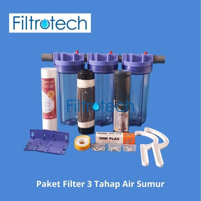 Paket Filter Air 3 Tahap Sumur 10 Inch - Paket Housing Filter Air 3 Step Sumur Forsale